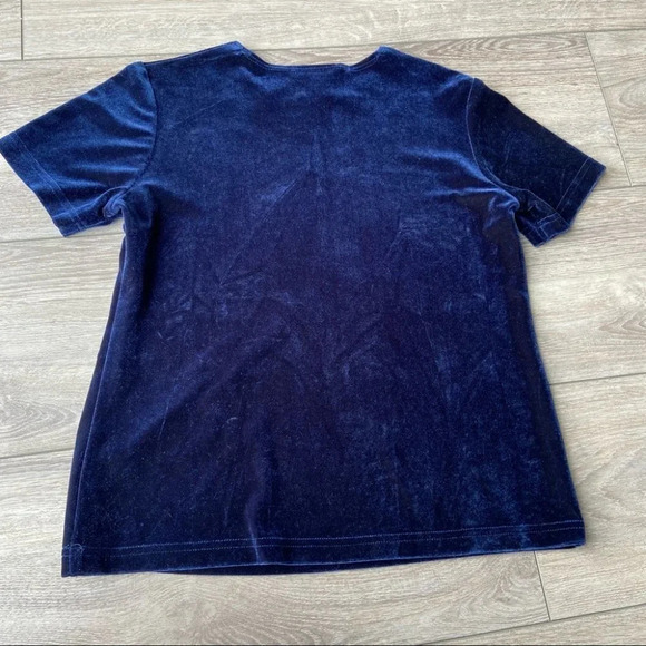 Vintage Y2K Nancy Bolen City Girl Velvet Rhinestones Accents  Stretchy Top - Picture 10 of 14